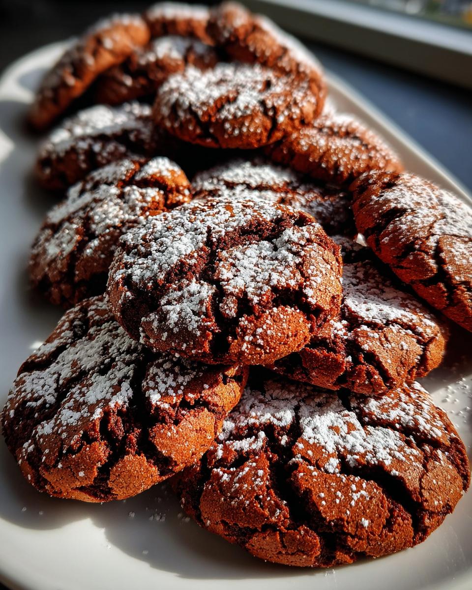 Cayenne & Dark Chocolate Crinkle Cookies