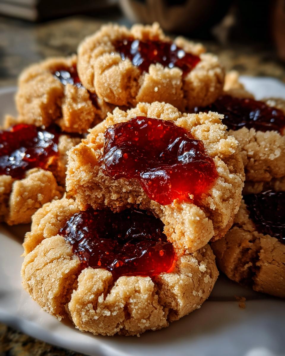 Peanut Butter & Jelly Thumbprint Cookies - detail 1