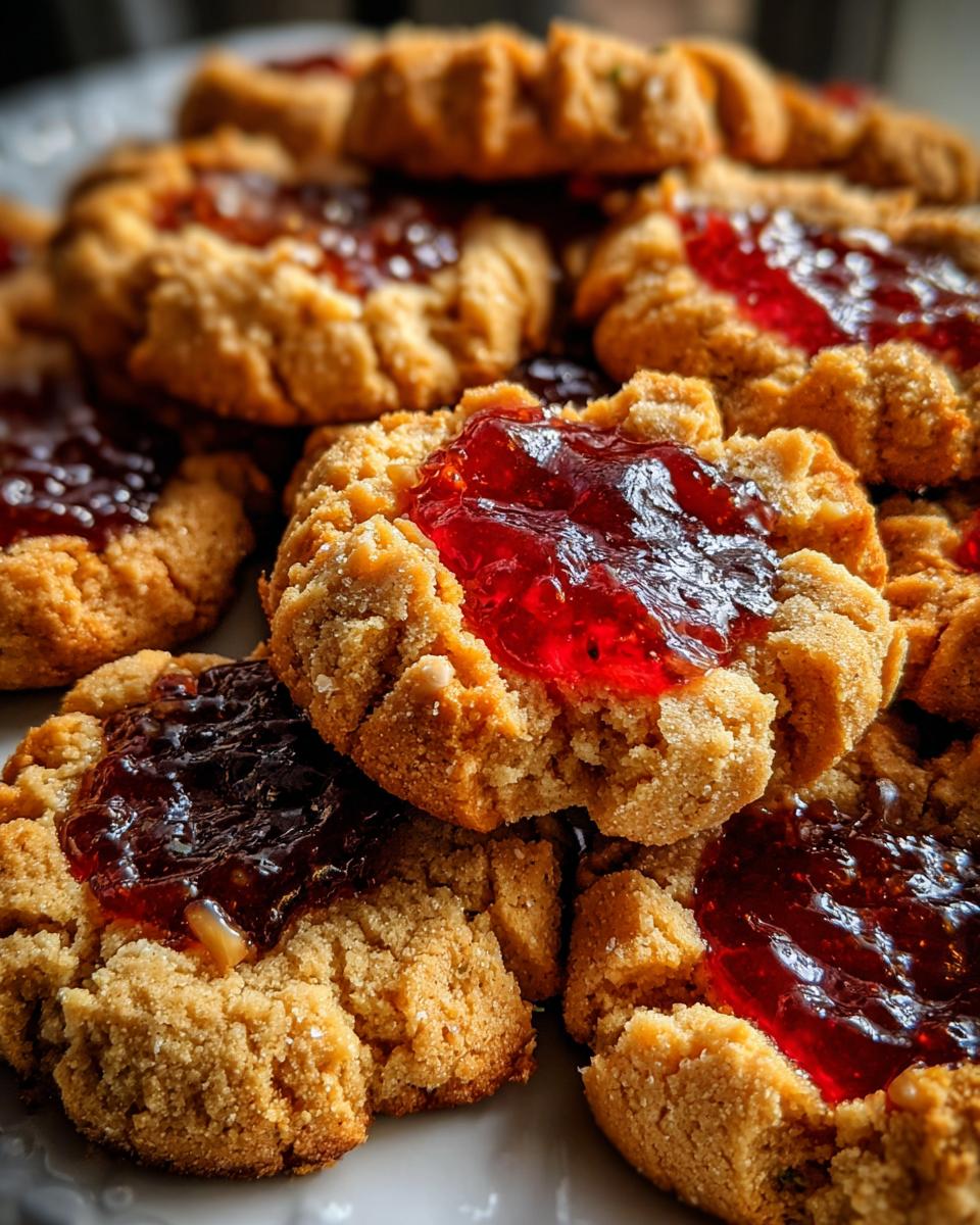 Peanut Butter & Jelly Thumbprint Cookies
