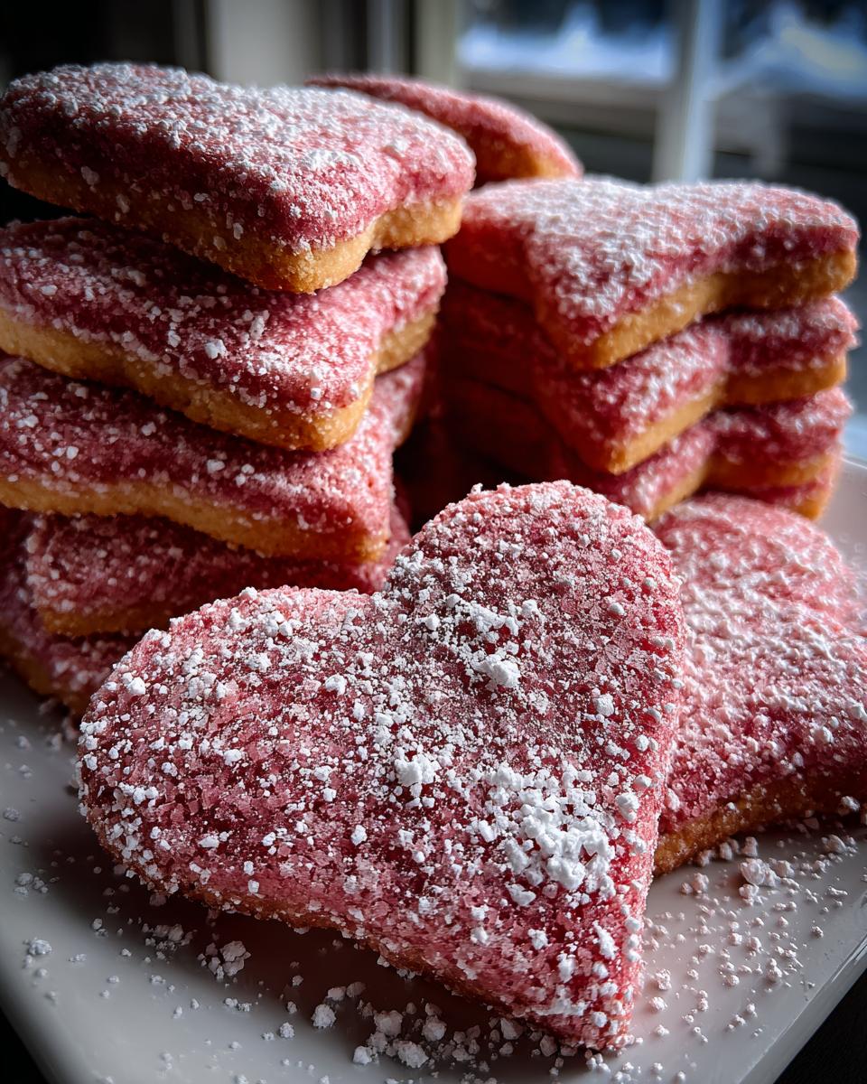 Pink Velvet Heart Cookies