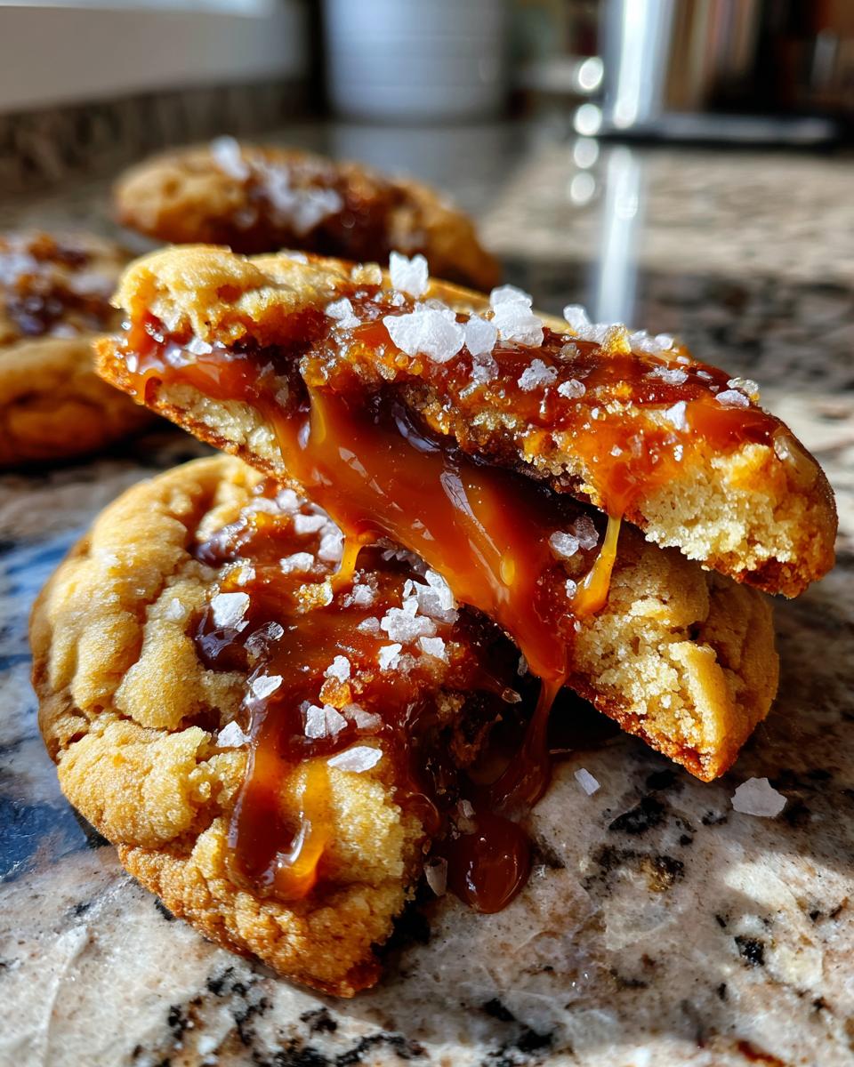 Salted Caramel Stuffed Cookies