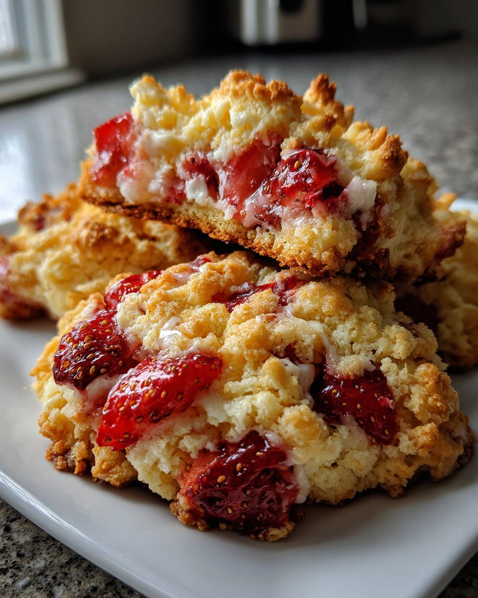 Strawberry Shortcake Crumble Cookies