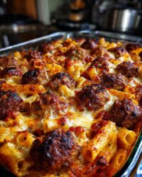 baked ziti and meatballs without ricotta cheese