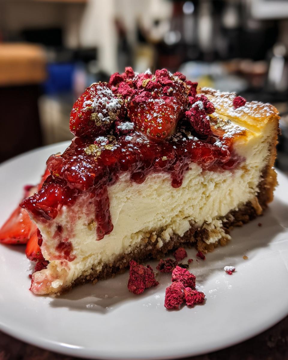 berrylicious strawberry crunch cheesecake - detail 2