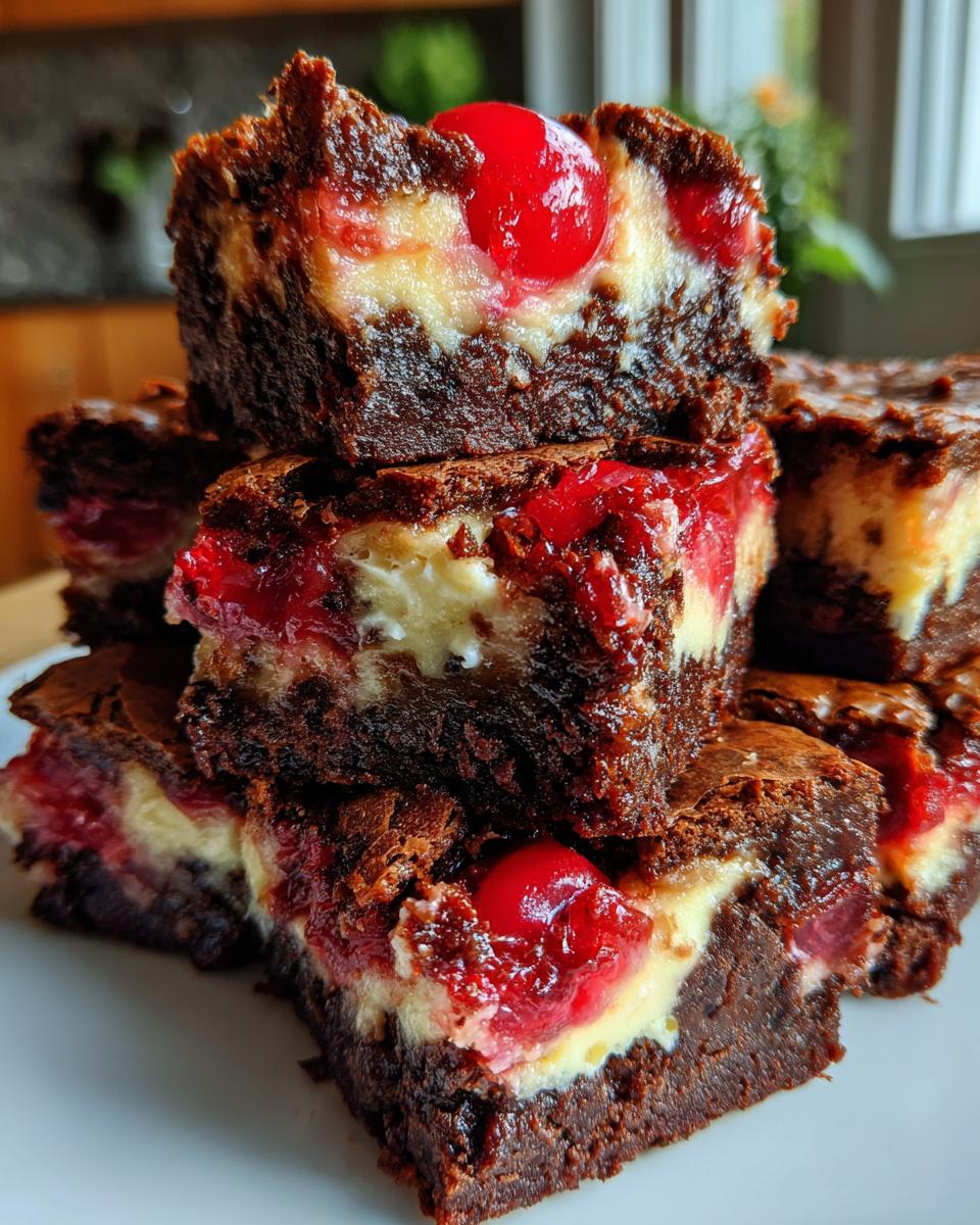 cherry cheesecake brownies easy - detail 2