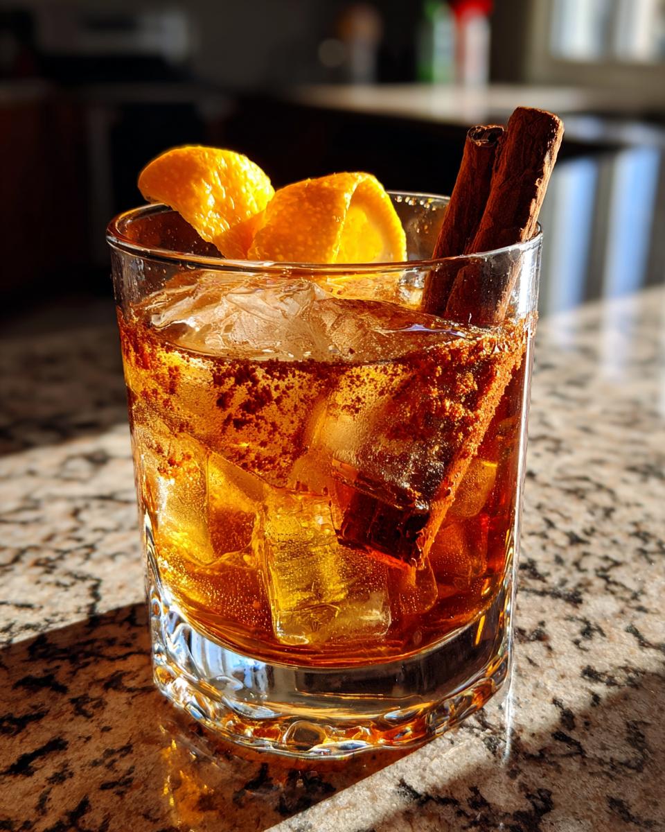 cinnamon bourbon old fashioned cocktail recipe - detail 1