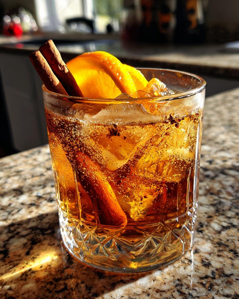 cinnamon bourbon old fashioned cocktail recipe - detail 2