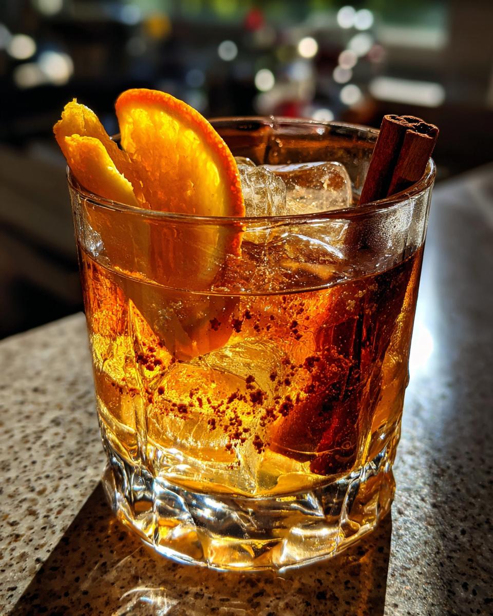 cinnamon bourbon old fashioned cocktail recipe