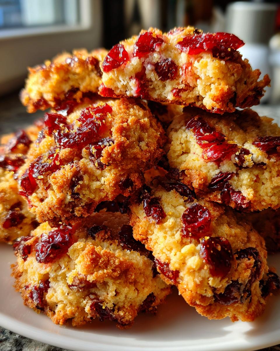 cranberry orange shortbread cookies