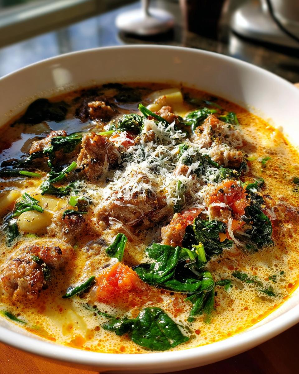 creamy parmesan italian sausage soup