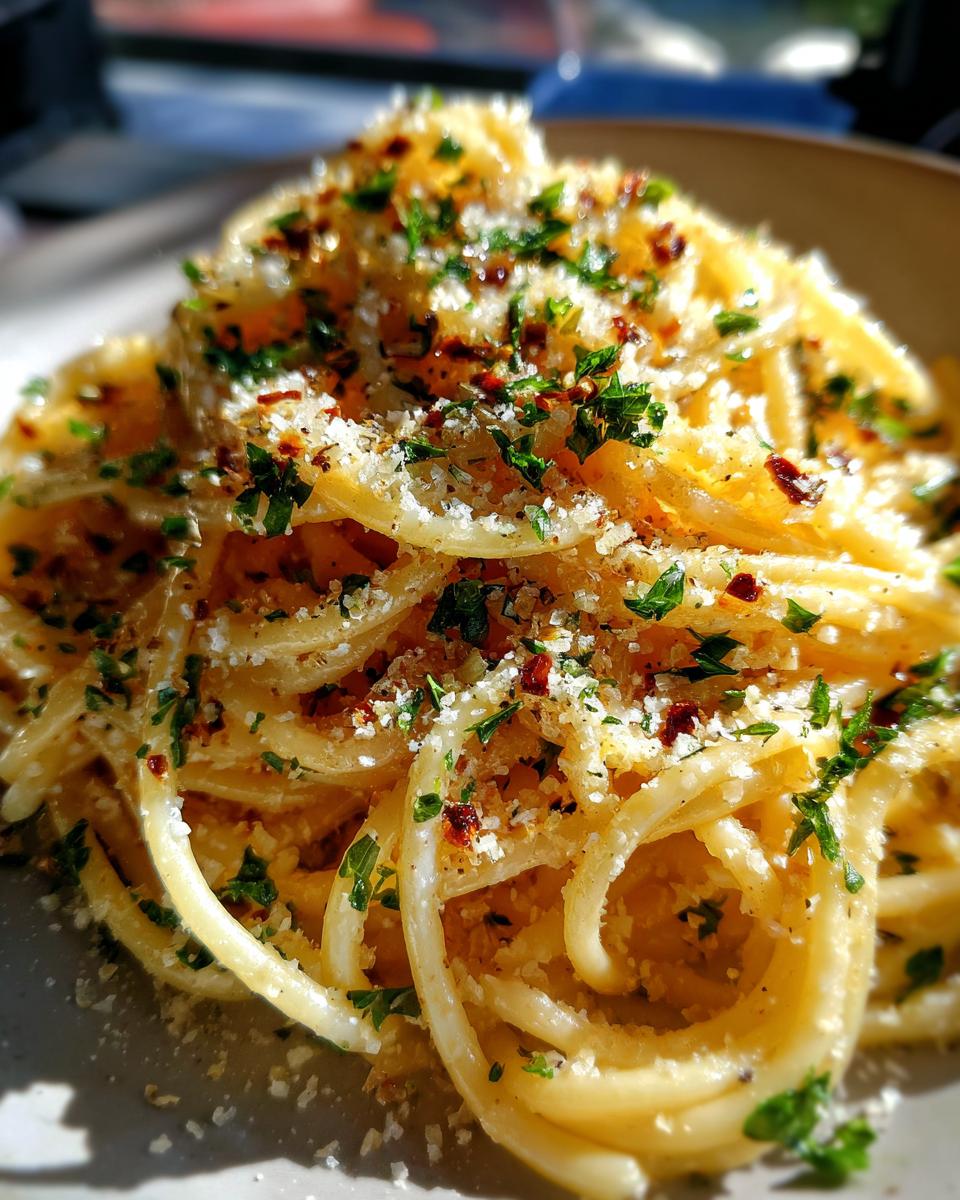 garlic butter pasta - detail 1