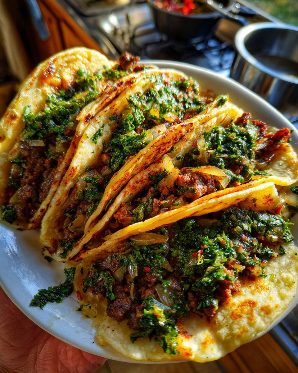 minced beef tucumanas with chimichurri