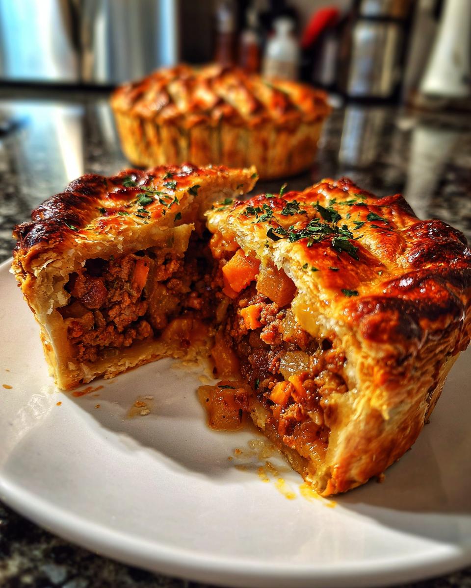 minced wallaby and sweet potato pies - detail 1