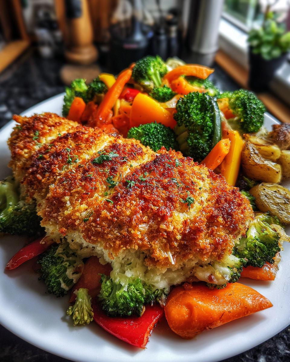 parmesan crusted chicken sheet pan dinner - detail 1