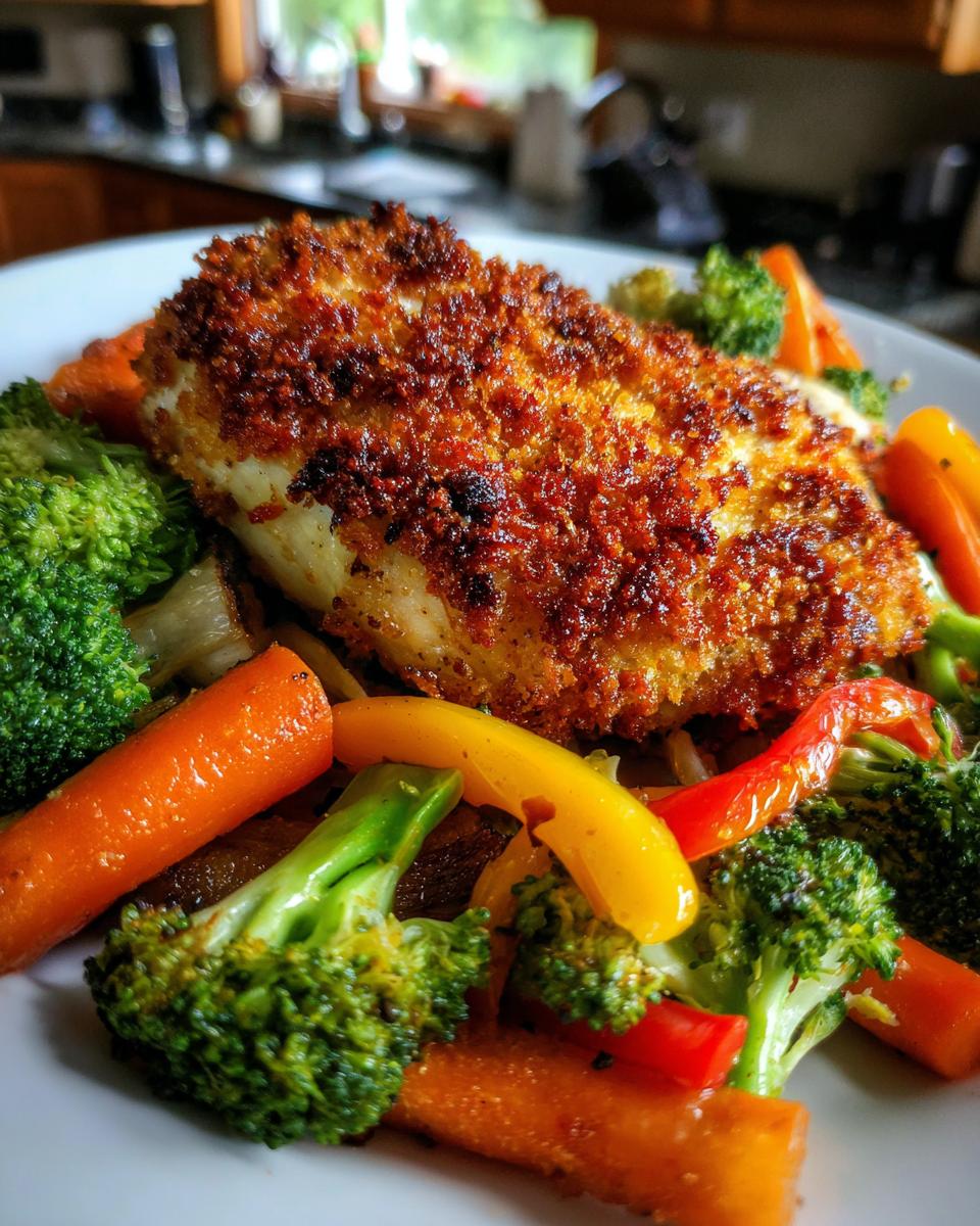 parmesan crusted chicken sheet pan dinner - detail 2