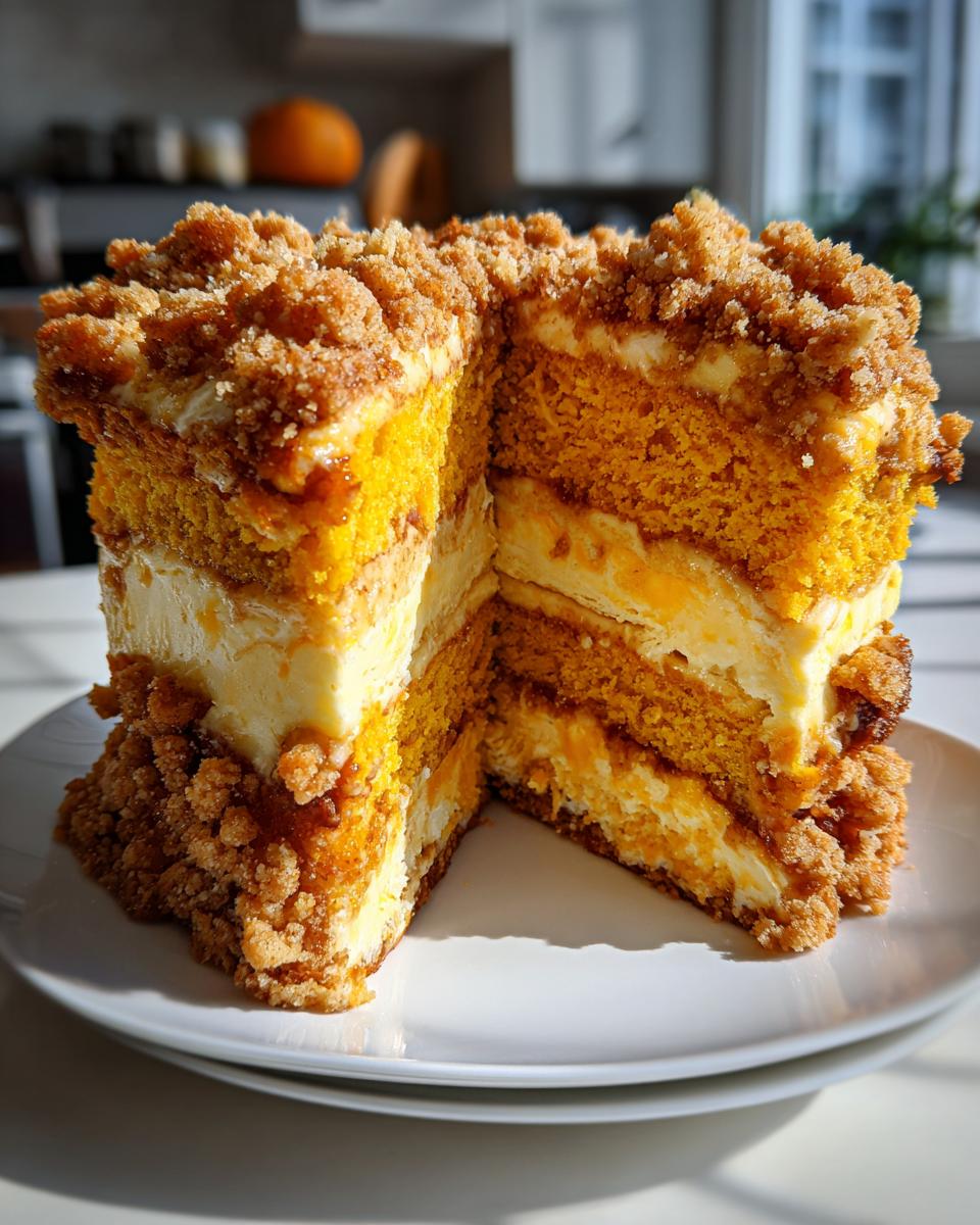 pumpkin cream cheese crumb cake - detail 1