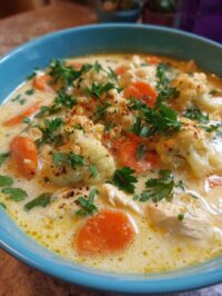 30-minute cauliflower chicken soup