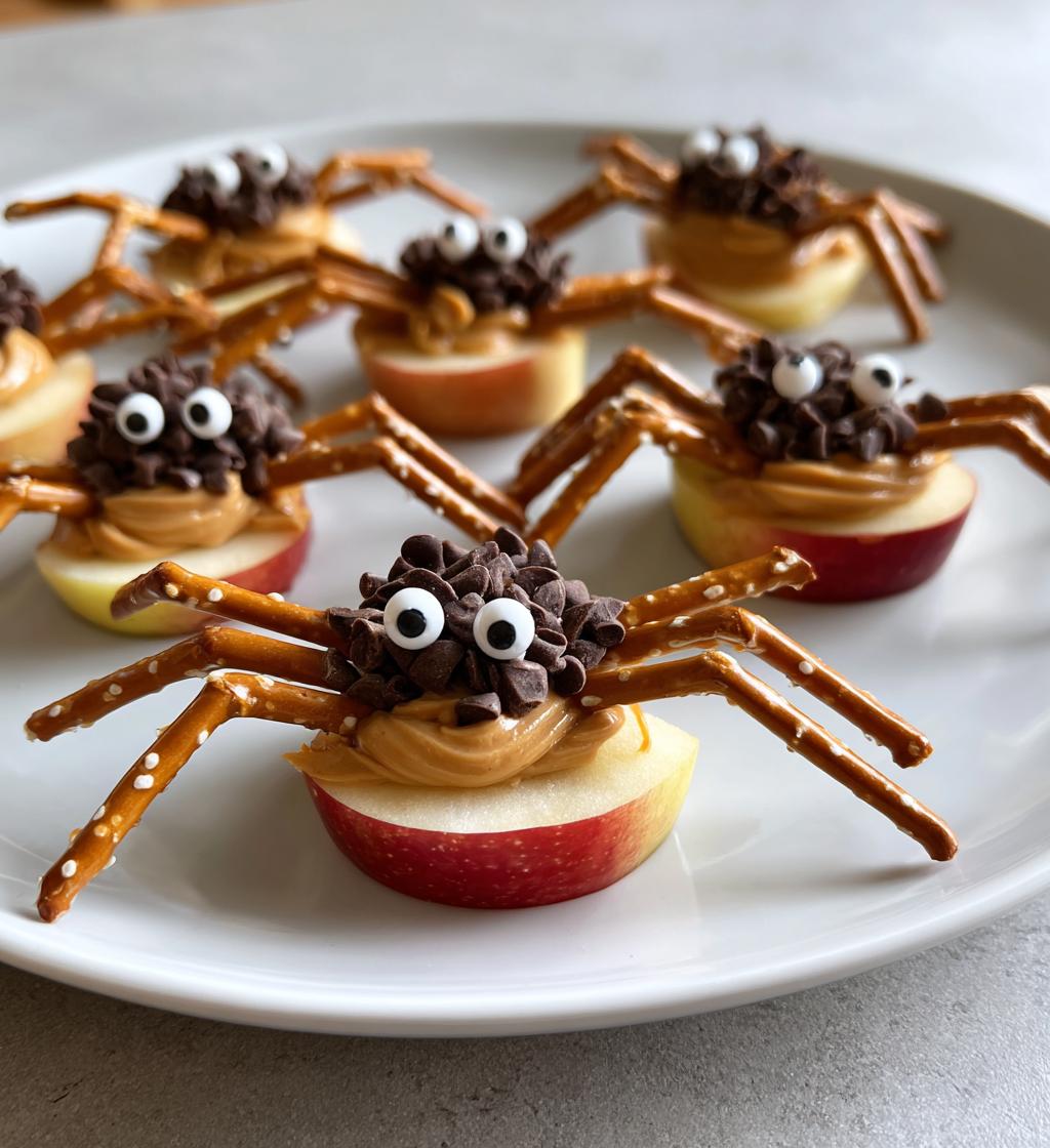 Apple Spiders Halloween Snack - detail 1