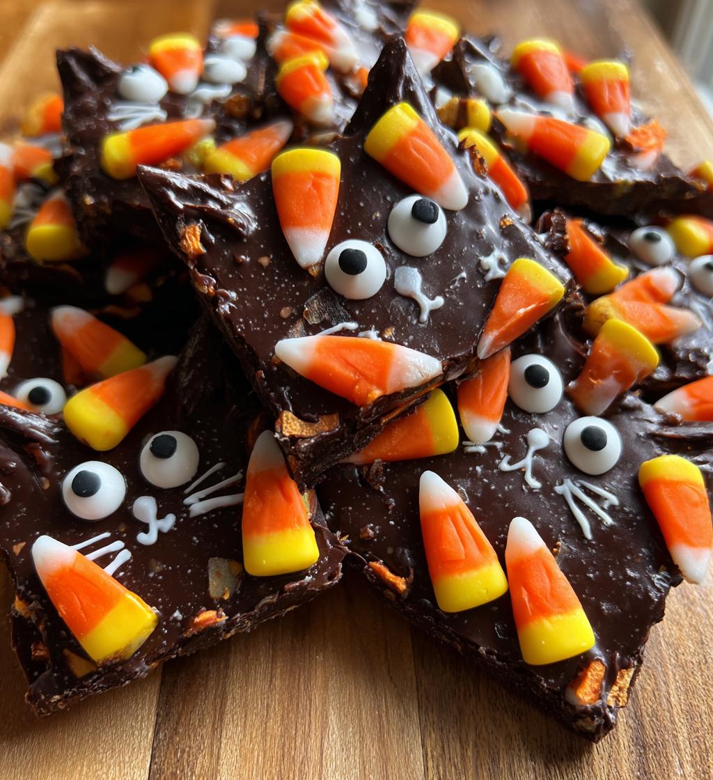 Halloween Chocolate Bark Black Cat