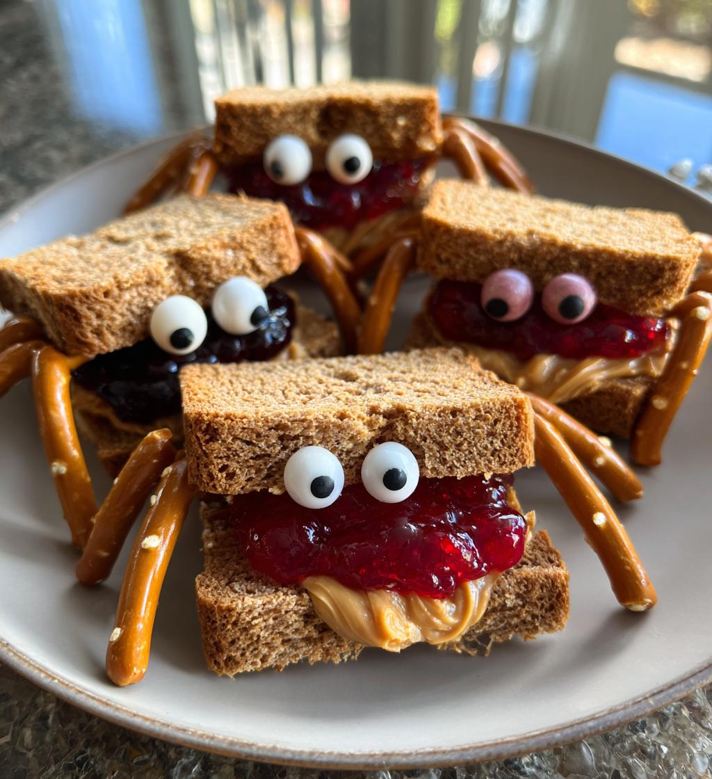 Peanut Butter and Jelly Spider Sandwiches - detail 1