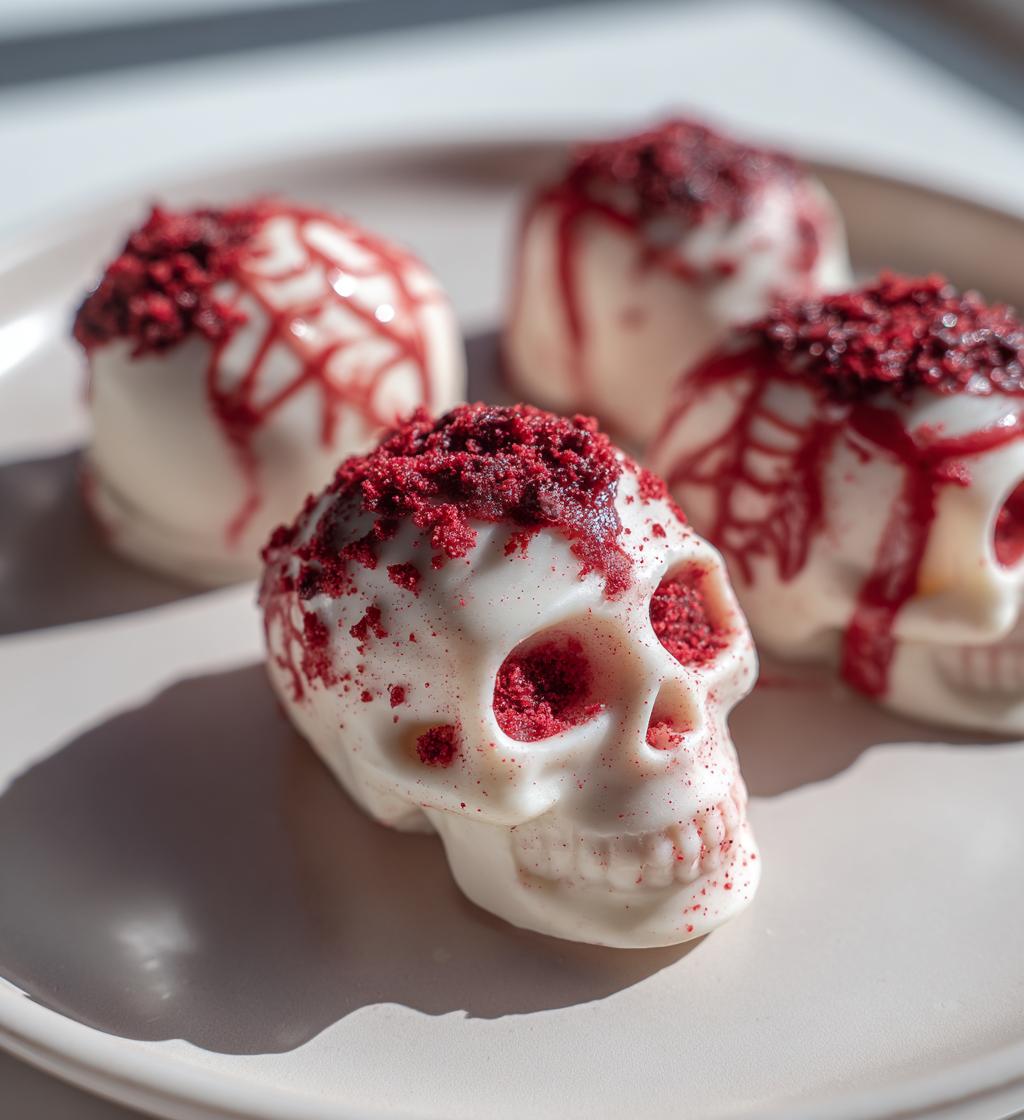 White Chocolate Skulls Halloween Dessert