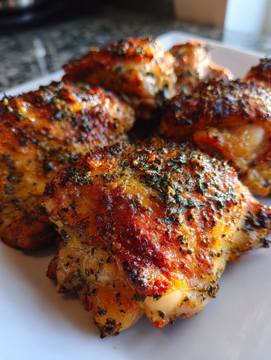 air fryer chicken thighs - detail 1