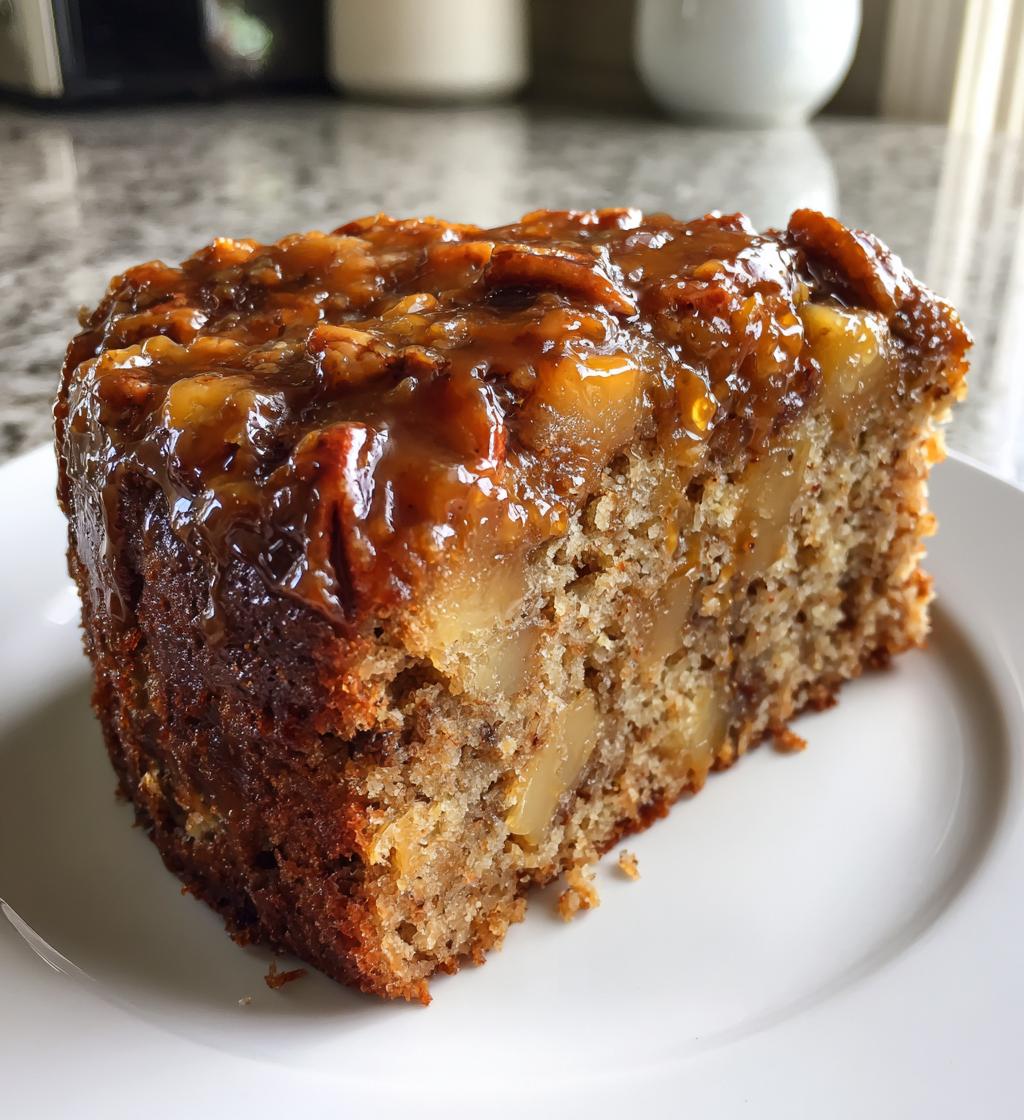 apple pecan cake with caramel glaze - detail 1