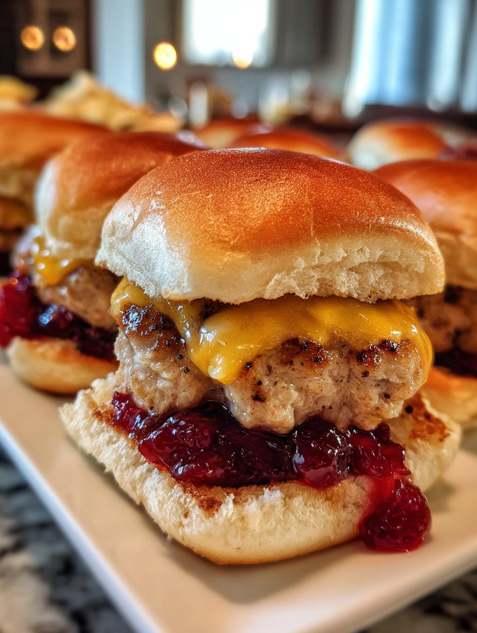 baked cranberry turkey sliders - detail 1