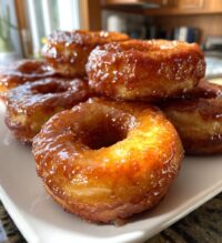 banana donuts with salted caramel glaze