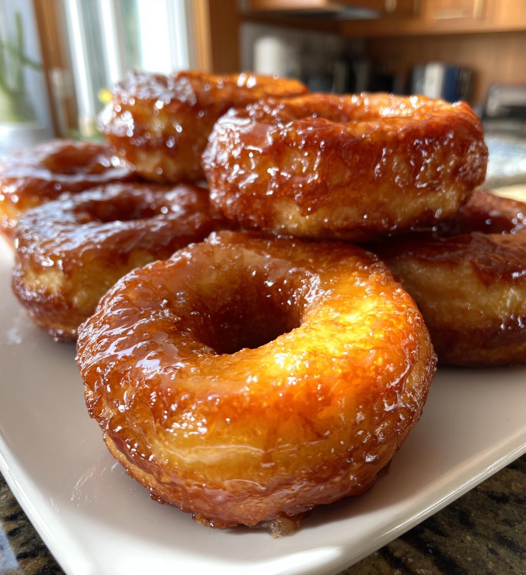 banana donuts with salted caramel glaze