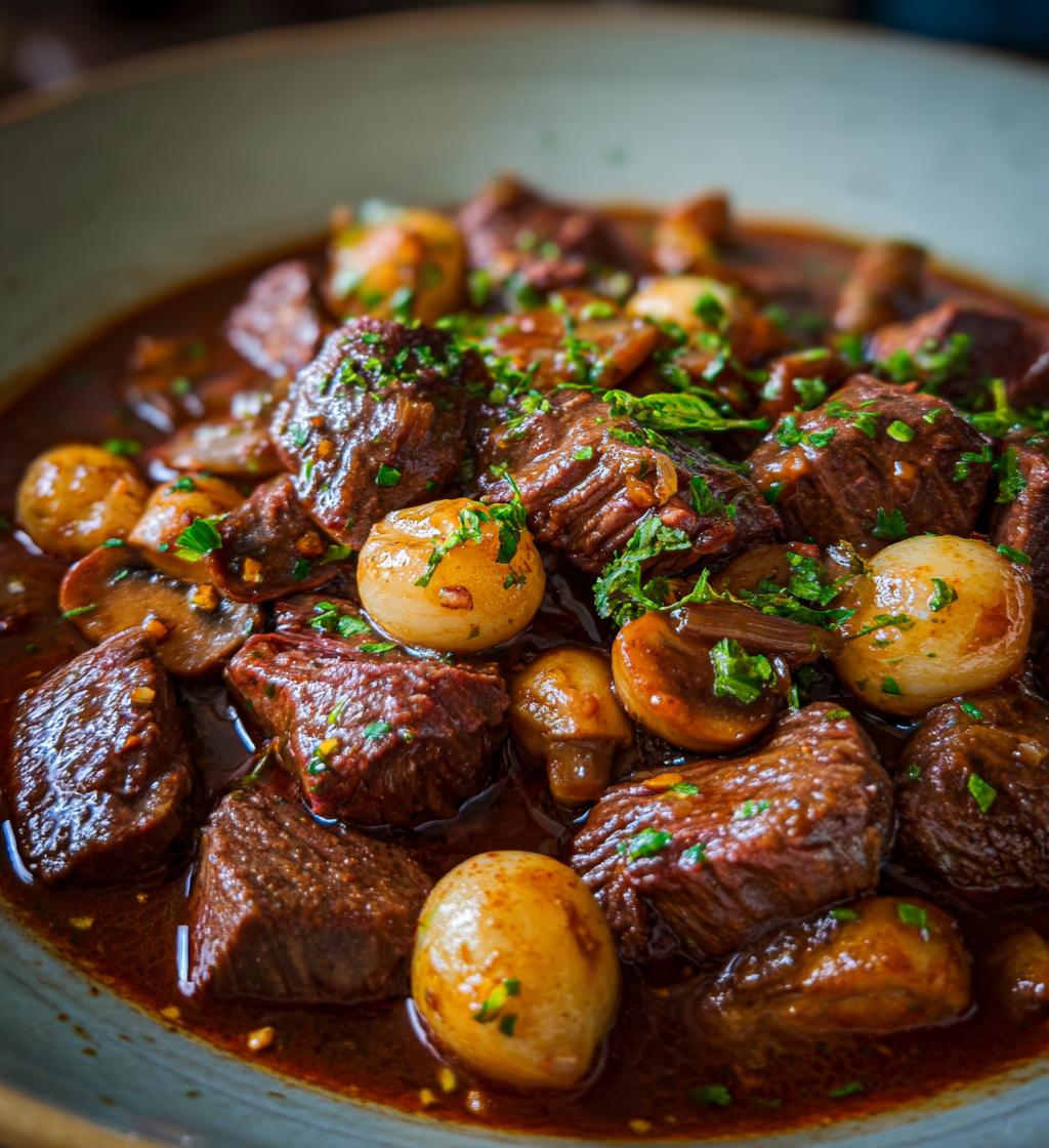 beef bourguignon - detail 1