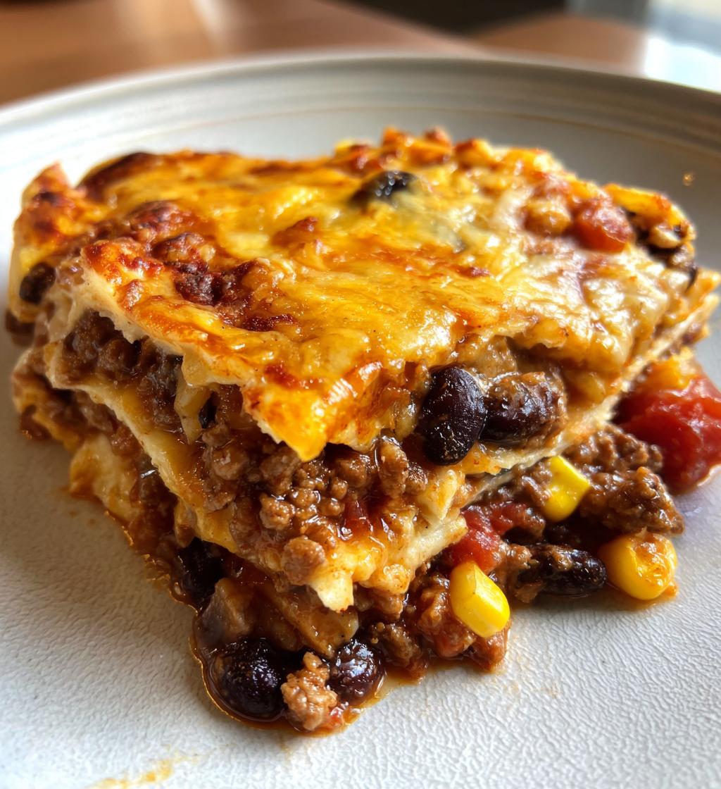 beef enchilada bake - detail 1