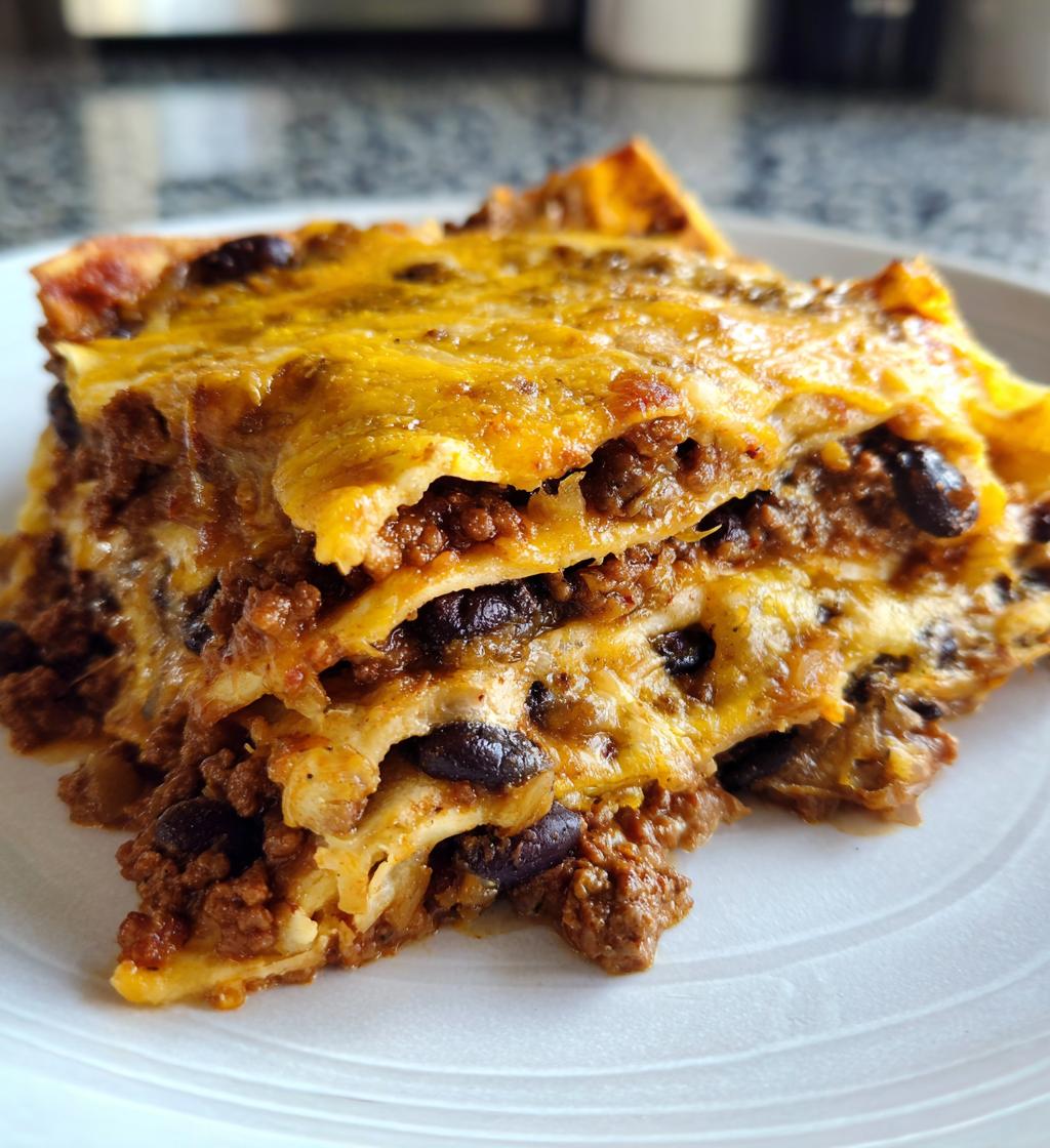 beef enchilada bake