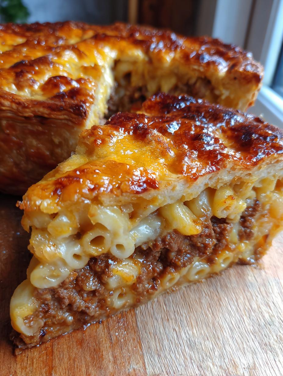 beef mince macaroni pie - detail 1