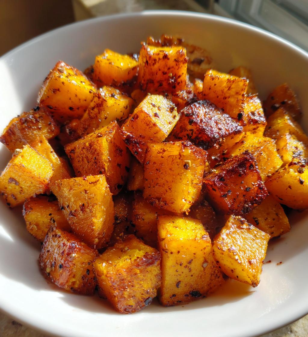 bourbon and cinnamon roasted butternut squash