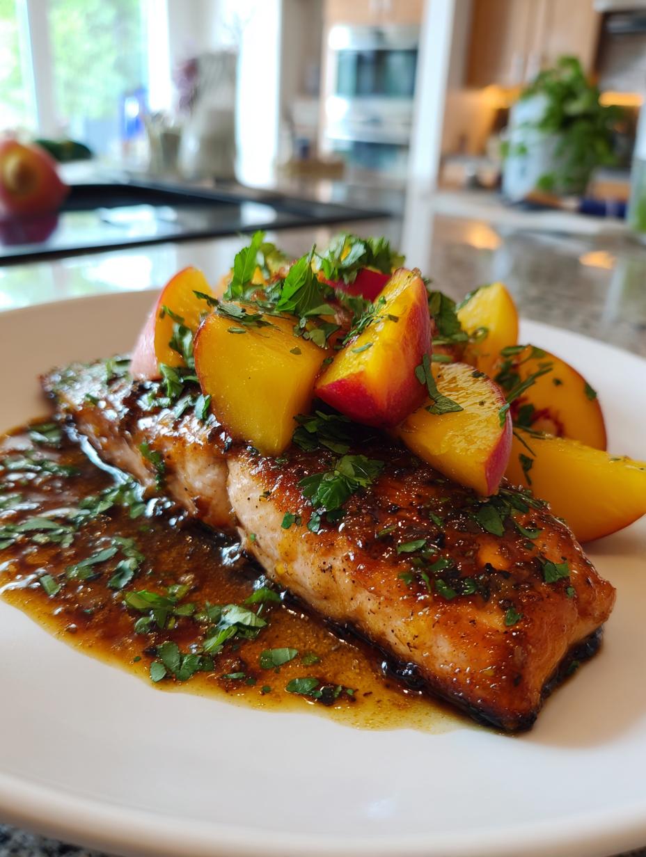 bourbon peach salmon - detail 1