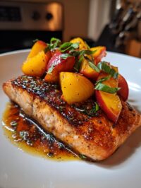bourbon peach salmon