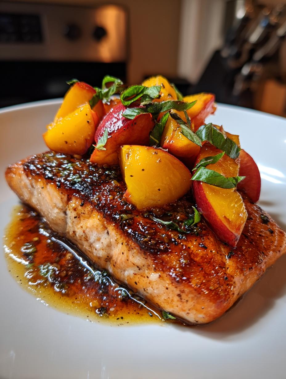 bourbon peach salmon