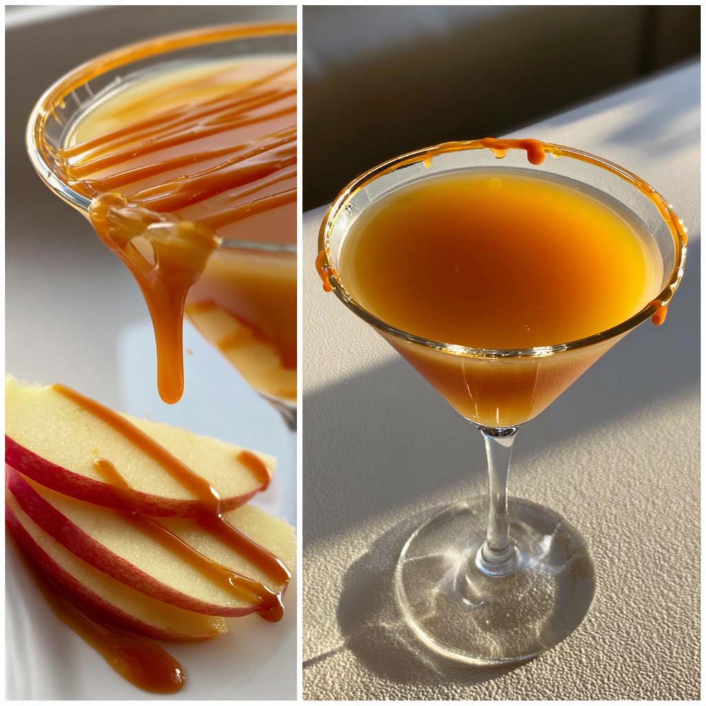 caramel apple cider martini cocktail recipe - detail 1