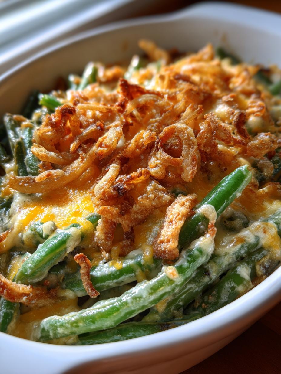 cheddar bay green bean casserole - detail 1