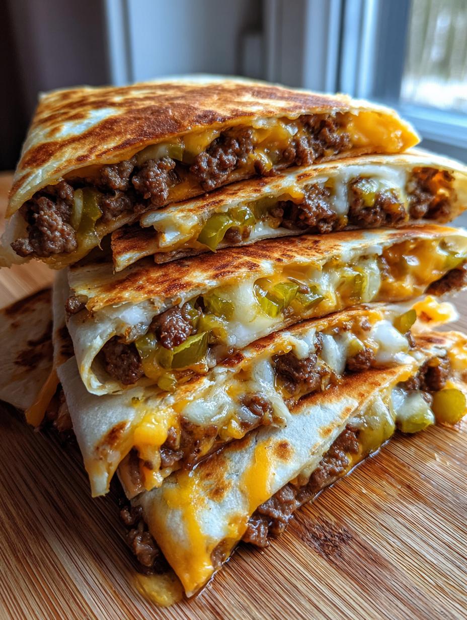 cheeseburger quesadilla - detail 1