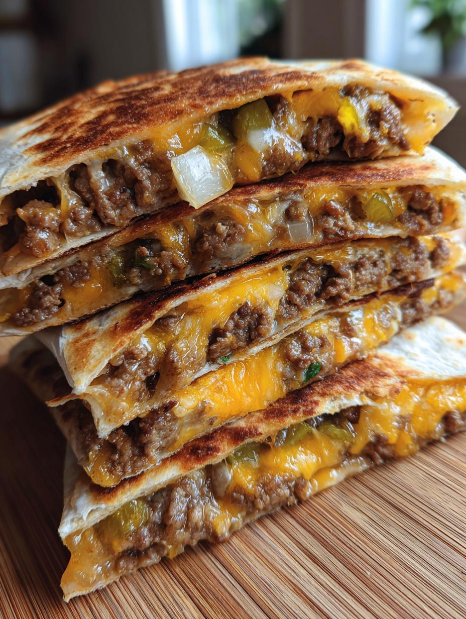 cheeseburger quesadilla