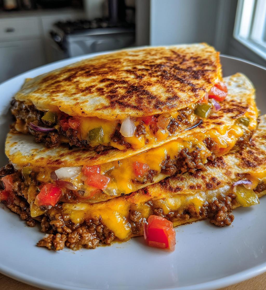 cheeseburger quesadillas