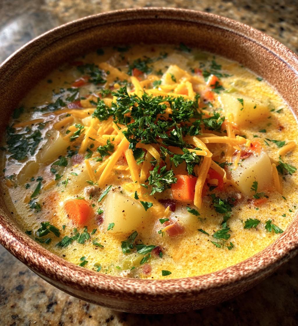 cheeseburger soup - detail 1
