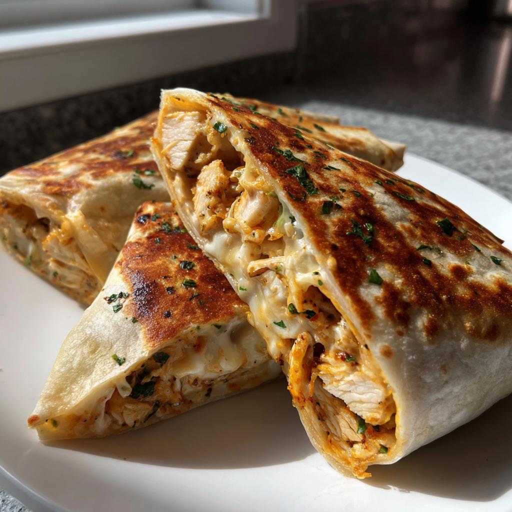 cheesy garlic chicken wraps - detail 1