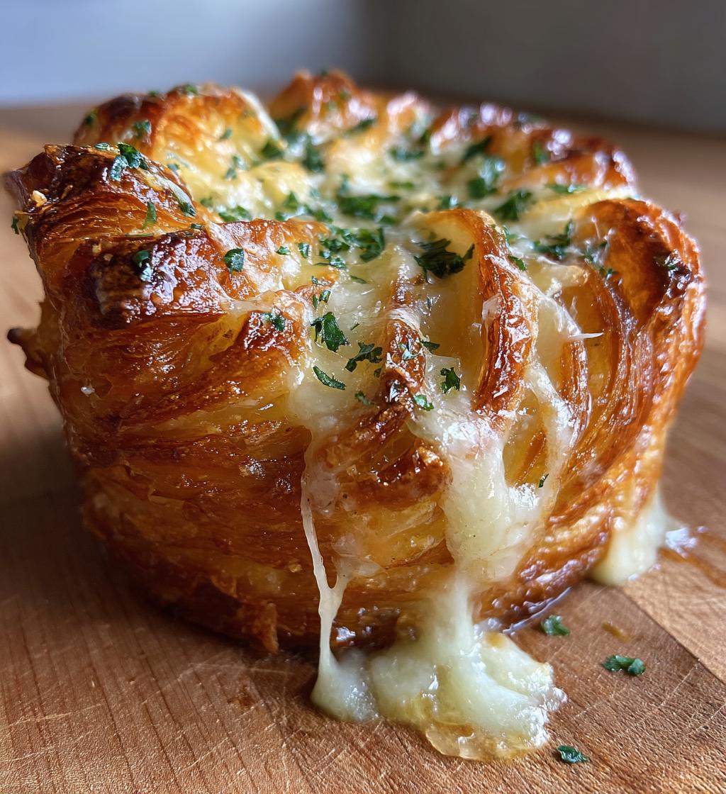 cheesy garlic cruffin - detail 1