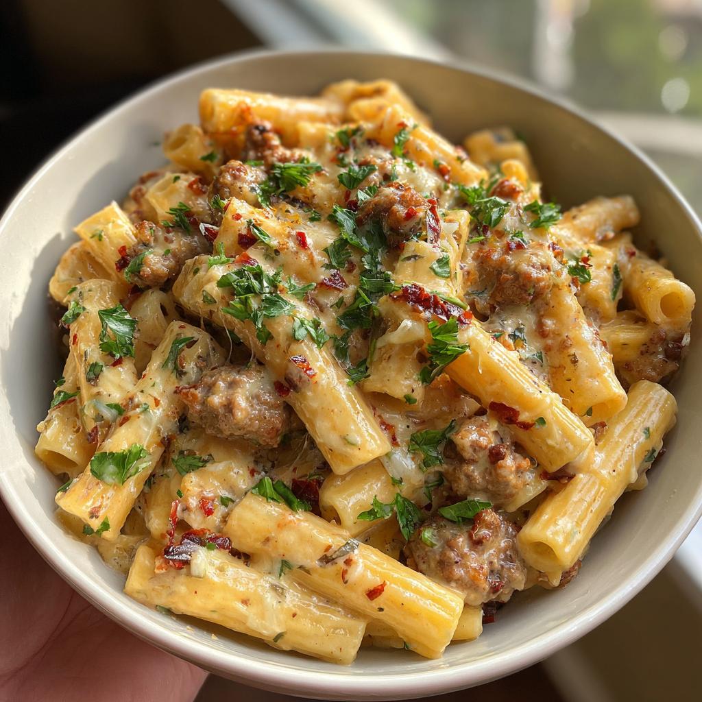 cheesy sausage pasta