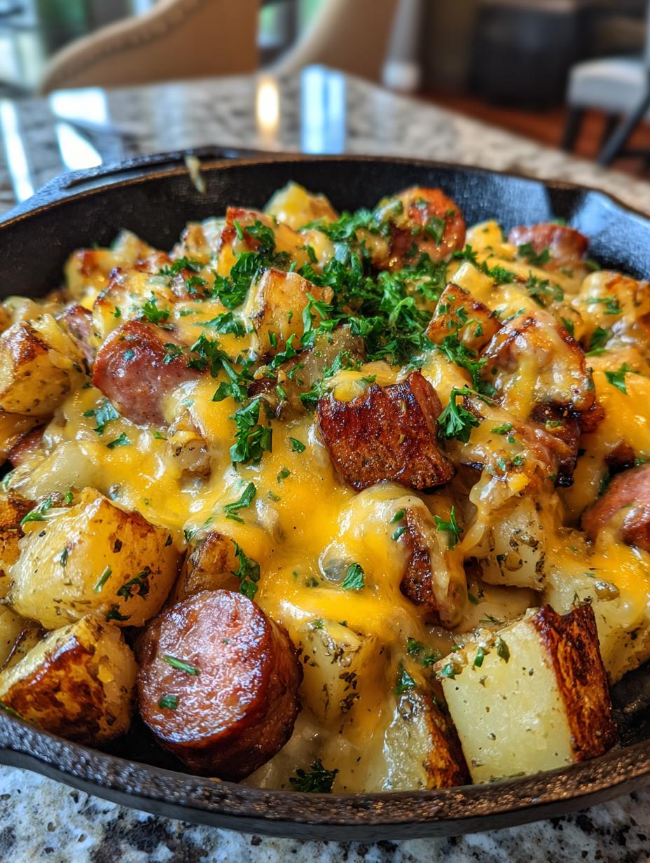 cheesy smoked sausage and potatoes - detail 1