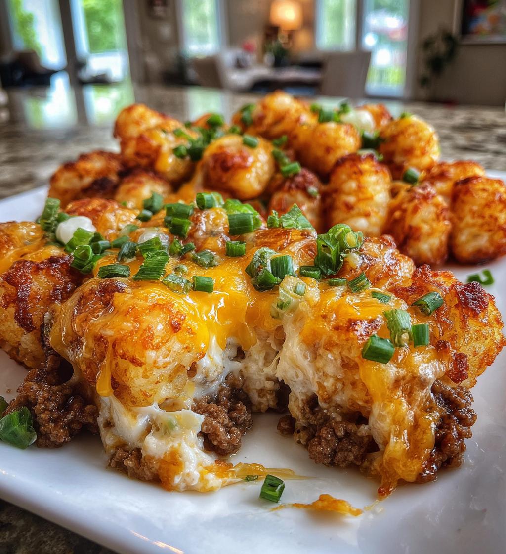 cheesy tot casserole - detail 1