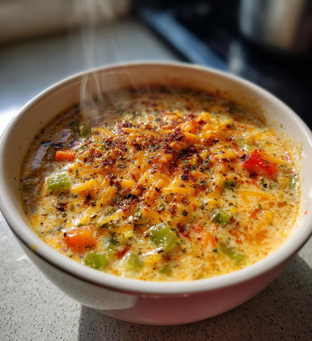 cheesy vegetable soup - detail 1